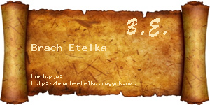 Brach Etelka névjegykártya